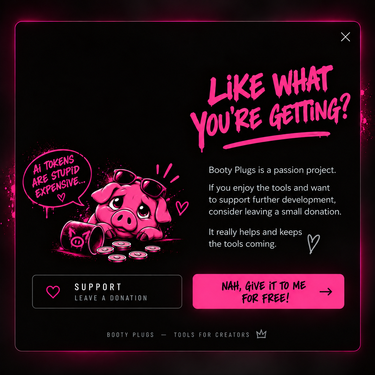 A hopeful pink pig with an empty token jar: AI tokens are stupid expensive